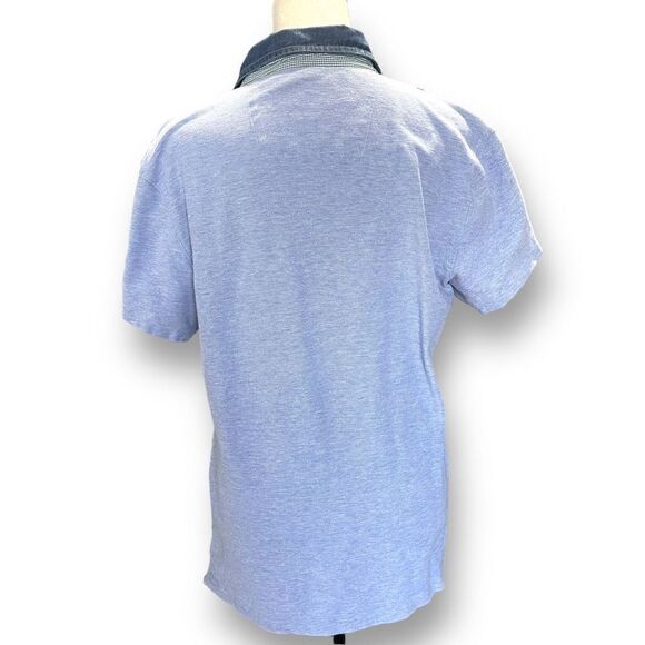 Saks Fifth‎ Avenue Trim Fit, Short Sleeve Collared Knit Top, Large - Picture 2 of 9